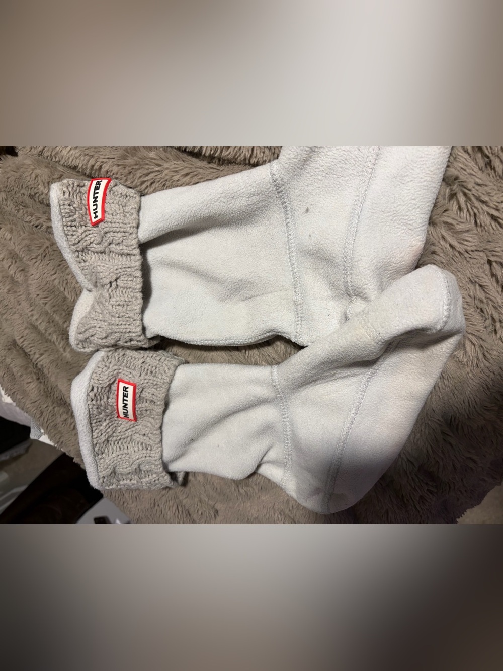 Hunter Kids Cream Fleece sock inserts for hunter boots